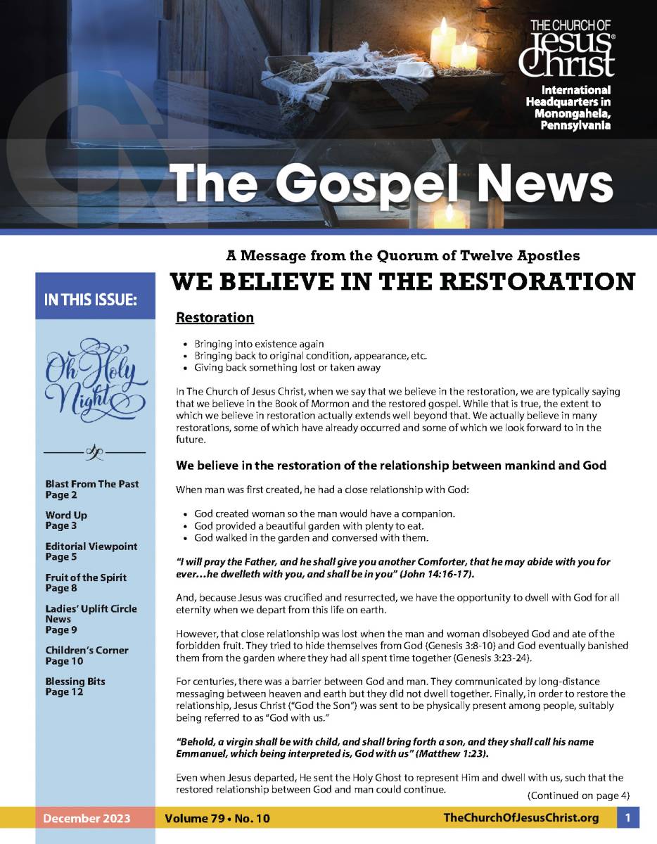 December 2023 Gospel News