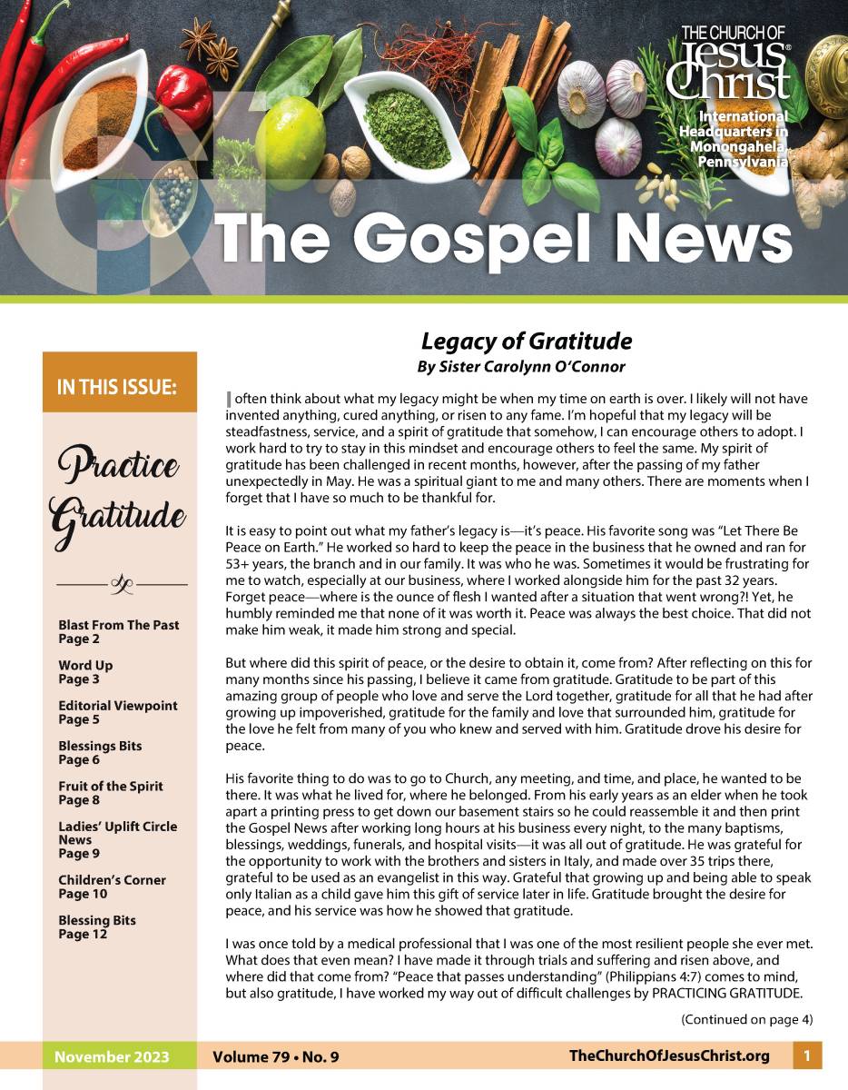 November 2023 Gospel News Cover