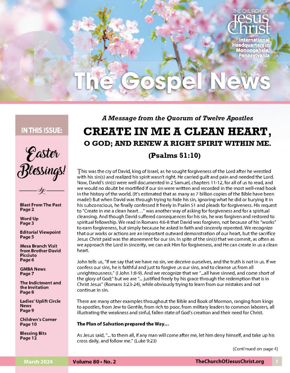 Gospel News March Cover 2024