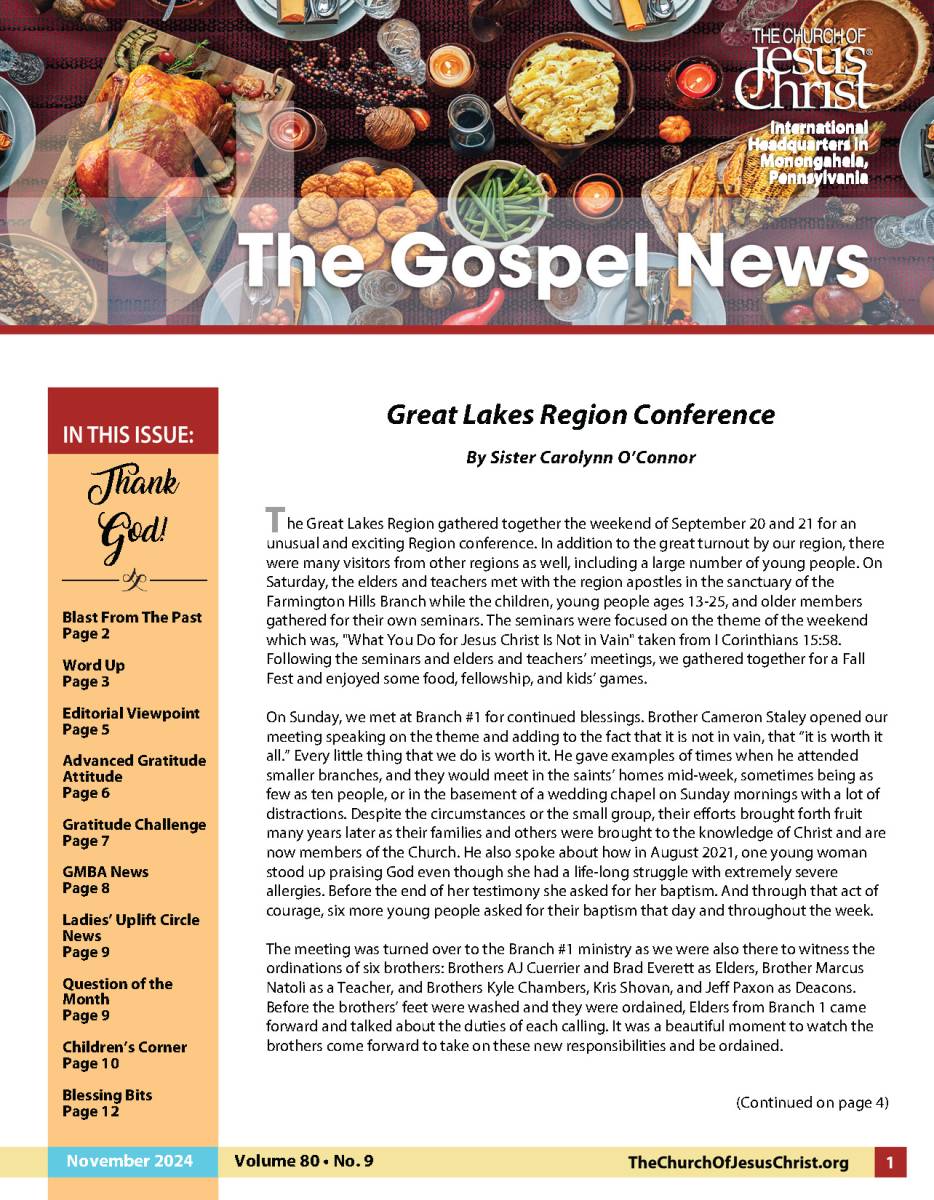 November 2023 Gospel News Cover