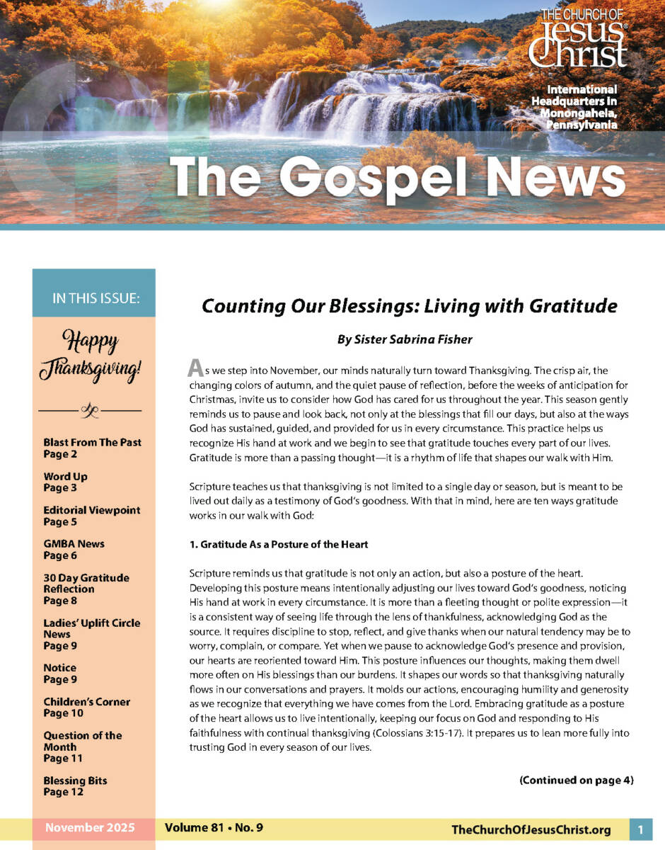 November Gospel News Cover